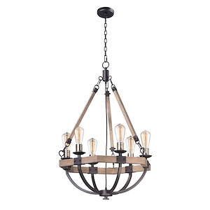 Lodge-6 Light Chandelier-24 Inches wide by 34 inches high