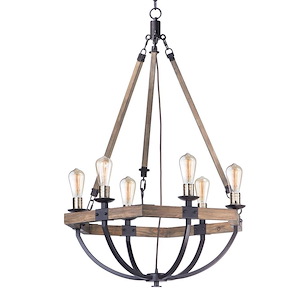 Lodge - 6 Light Chandelier - 29.25 Inches Wide and 42 Inches Tall