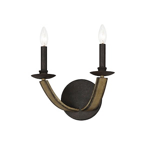 Basque - 2 Light Wall Sconce-12.5 Inches Tall and 12 Inches Wide