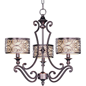 Mondrian-Three Light Chandelier in Mediterranean style-24.5 Inches wide by 23.5 inches high - 229785