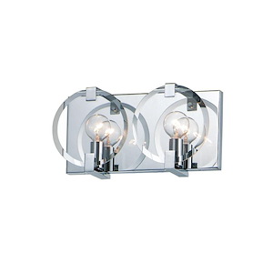 Looking Glass-2 Light Wall Sconce-12.25 Inches wide by 6.5 inches high