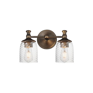 Swirl - 2 Light Wall Sconce-9 Inches Tall and 14 Inches Wide