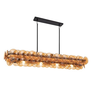 Loren - 4 Light Linear Chandelier-8 Inches Tall and 14 Inches Wide