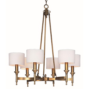 Fairmont-Six Light Chandelier in Rustic style-30 Inches wide by 32 inches high