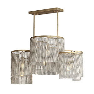 Fontaine - 6 Light Linear Pendant-19.25 Inches Tall and 26.5 Inches Wide