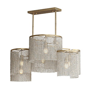 Fontaine - 6 Light Linear Pendant-19.25 Inches Tall and 26.5 Inches Wide