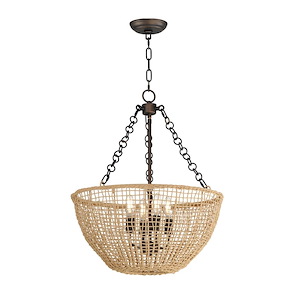 Cestino - 4 Light Pendant-25.5 Inches Tall and 21 Inches Wide