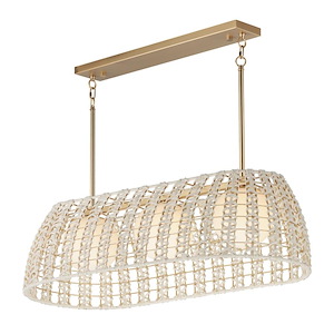 Macrame - 3 Light Linear Pendant-12.5 Inches Tall and 43.75 Inches Wide