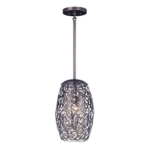 Arabesque-One Light Mini Pendant in Crystal style-6.5 Inches wide by 11 inches high - 1090287