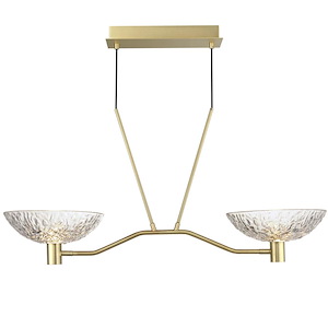 Metropolis - 12W 2 LED Linear Pendant-19.25 Inches Tall and 12 Inches Wide