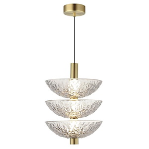 Metropolis - 24W 3 LED Pendant-16.5 Inches Tall and 12 Inches Wide