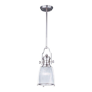 Hi-Bay-One Light Adjustable Pendant in Modern style-9 Inches wide by 18 inches high - 1090291