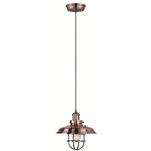 Mini Hi-Bay - 1 Light Pendant In Mediterranean Style-11 Inches Tall and 11 Inches Wide