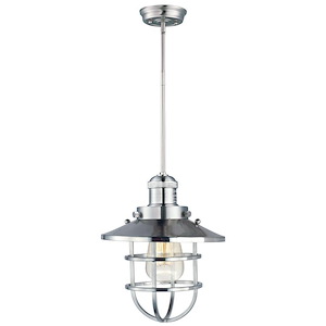 Mini Hi-Bay - 1 Light Pendant In Mediterranean Style-12.25 Inches Tall and 8 Inches Wide - 1309420