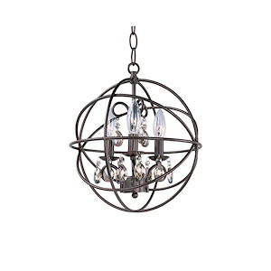 Orbit-Three Light Chandelier in Modern style-12 Inches wide by 14 inches high
