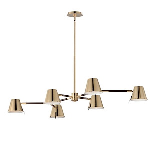 Carlo - 36W 6 LED Chandelier-6.25 Inches Tall and 24 Inches Wide
