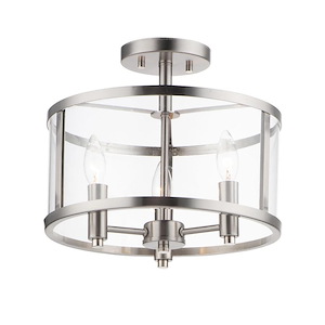 Sentinel - 3 Light Semi-Flush Mount-11.75 Inches Tall and 13.25 Inches Wide