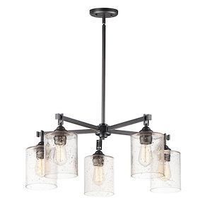 Stonehenge-5 Light Chandelier-29.5 Inches wide by 11.25 inches high
