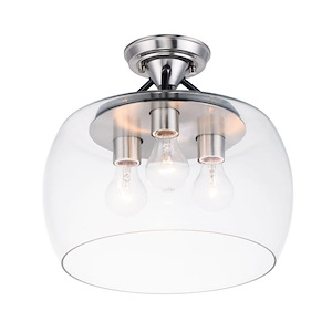 Goblet-3 Light Semi-Flush Mount-13.5 Inches wide by 13 inches high