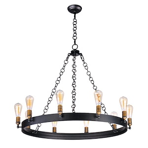 Noble - 60W 10 LED Chandelier with Bulb In Vintage Style-28 Inches Tall and 37.5 Inches Wide - 1311085