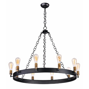 Noble - 60W 10 LED Chandelier with Bulb In Vintage Style-28 Inches Tall and 37.5 Inches Wide