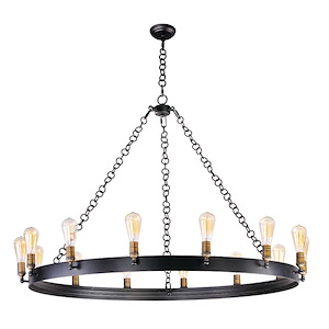 Noble - 84W 14 LED Chandelier with Bulb In Vintage Style-33.5 Inches Tall and 50 Inches Wide - 1311086