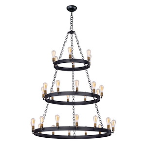 Noble-Thirty Light 3-Tier Chandelier-50 Inches wide by 66 inches high