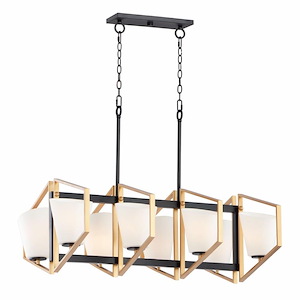 Oblique-8 Light Linear Pendant-29.5 Inches wide by 28.25 inches high