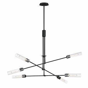 Equilibrium - 36W 6 LED Pendant-33 Inches Tall and 51.75 Inches Wide