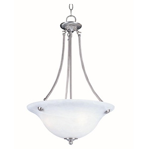 Malaga-Three Light Invert Bowl Pendant in Transitional style-16 Inches wide by 24.5 inches high