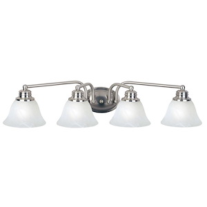 Malaga-4 Light Bath Vanity in Transitional style-29 Inches wide by 6 inches high