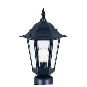 Cast-1 Light Outdoor Pole/Post Mount in Early American style-7 Inches wide by 16 inches high