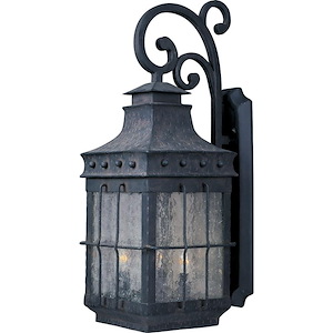 Nantucket-3 Light Outdoor Wall Lantern in Early American style-8.5 Inches wide by 22.5 inches high