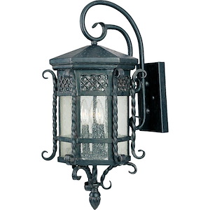 Scottsdale-3 Light Outdoor Wall Lantern in Mediterranean style-13.5 Inches wide by 28 inches high