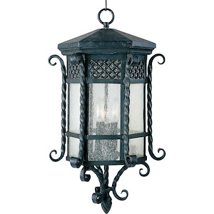 Scottsdale-3 Light Outdoor Hanging Lantern in Mediterranean style-12.5 Inches wide by 24 inches high - 1333610