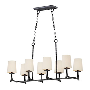 Anvil-Eight Light Linear Pendant with Shade-16.5 Inches wide by 21.5 inches high