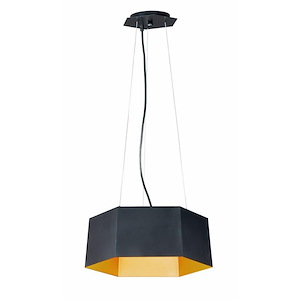 Honeycomb-15W 1 LED Pendant-16 Inches wide by 7 inches high