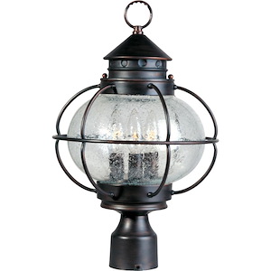 Portsmouth-Three Light Outdoor Pole/Post Mount in Early American style-12 Inches wide by 16 inches high