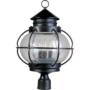 Portsmouth-Three Light Outdoor Pole/Post Mount in Early American style-14 Inches wide by 22 inches high - 1213749