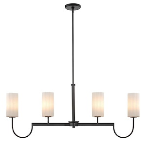 Town and Country - 4 Light Linear Pendant-17.75 Inches Tall and 43.25 Inches Wide