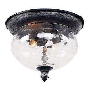 Carriage House DC-Two Light Outdoor Flush Mount in Early American style-12 Inches wide by 9.5 inches high