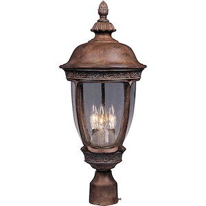 Knob Hill DC-Three Light Outdoor Pole/Post Mount in European style-13 Inches wide by 28 inches high