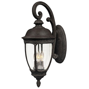 Knob Hill DC - 10 Inch 3 Light Outdoor Wall Lantern in European style - 1213909