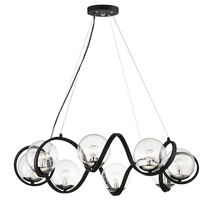 Curlicue-Eight Light Pendant-35 Inches wide by 7.5 inches high