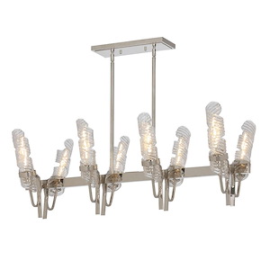 Milano-Eight Light Linear Chandelier-15.25 Inches wide by 14.25 inches high - 819445
