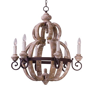 Olde World-Six Light Chandelier-28 Inches wide by 31 inches high - 514020
