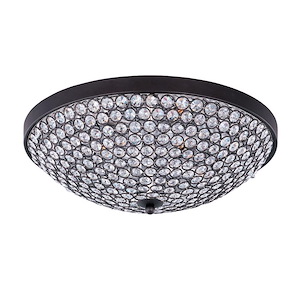 Glimmer-Four Light Flush Mount in Crystal style-15 Inches wide by 5 inches high - 1090301
