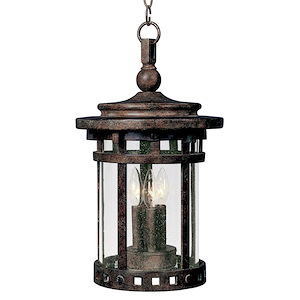 Santa Barbara VX-Three Light Outdoor Hanging Lantern in made with Vivex Material for Coastal Environments