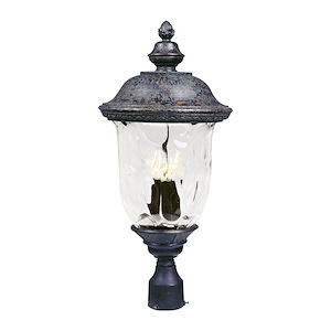 Carriage House VX-Three Light Outdoor Pole/Post Lan in Early American style made with Vivex Material for Coastal Environments - 168709
