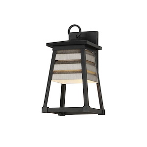 Shutters - 1 Light Outdoor Wall Mount-14 Inches Tall and 7.5 Inches Wide